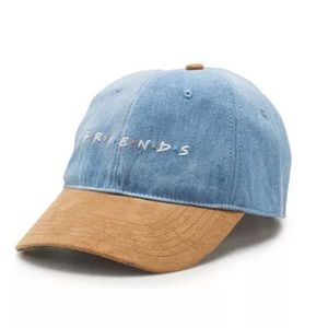 Women's "Friends" Denim And Suede Baseball Cap